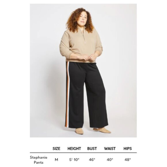 UNWORN Universal Standard Stephanie Wide Leg Stripe Ponte Pants, Size M (18-20) - Picture 2 of 4